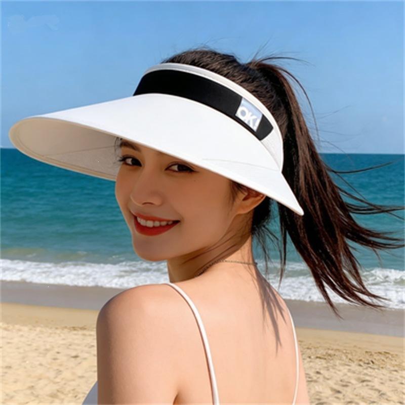 Sun hat UV protection sun protection hat women's large brim summer empty top hat sun versatile outdoor breathable new