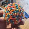 Sensory Play Ball Kids Throwing Toy, Crochet Kick Sack Bag, Hand-Knitted Rainbow Wool Ball, Wear-resistant Beach Toy Soft Durable Fitness for Outdoor