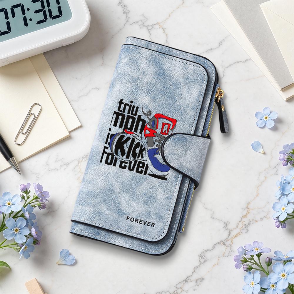Trendy Printed Long Wallet Casual Portable Multi Card Holder Forever Minimalist Purse