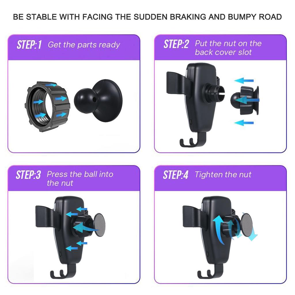 Car Phone Holder Wireless r Fast Charging Wireless Car Socket r Holder Mobile Phone Holder Driving