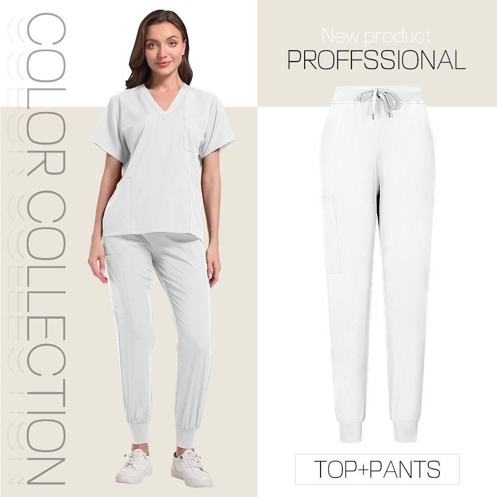 Женский стрейч-костюм для скраба - Короткий рукав, для салона красоты и операционной