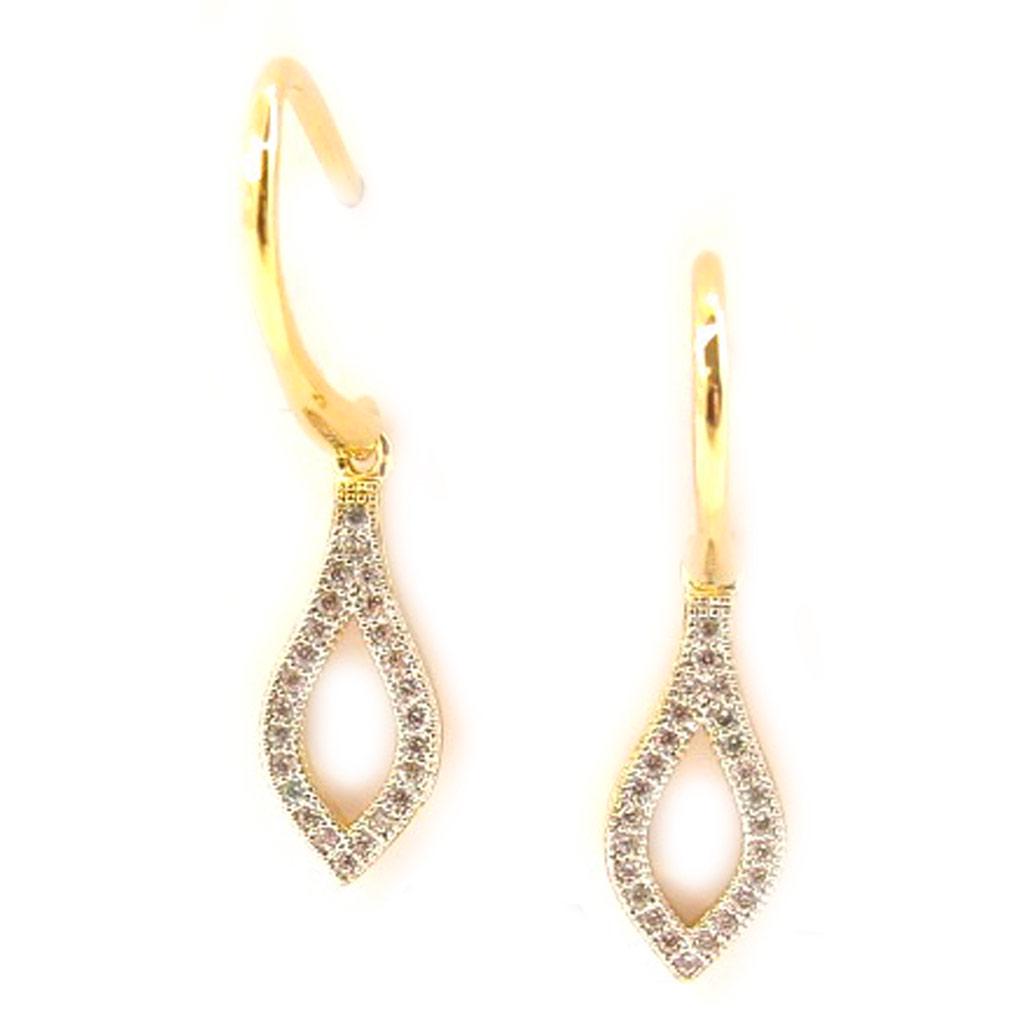 Les Trésors De Lily [L4691] - Позолоченные серьги «Сисси» белое золото - 32x7 мм