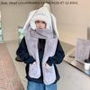 Thicken Plush Scarf Hat Gloves Set Keep Warm Plush Scarf Cute Hooded Scarf  Women Girls