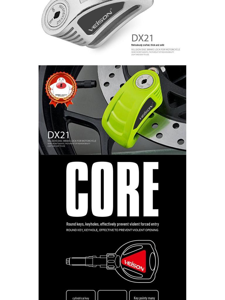 VEISON Motorcycle Disc Brake Lock Anti-theft for Electric Vehicles and Bicycles