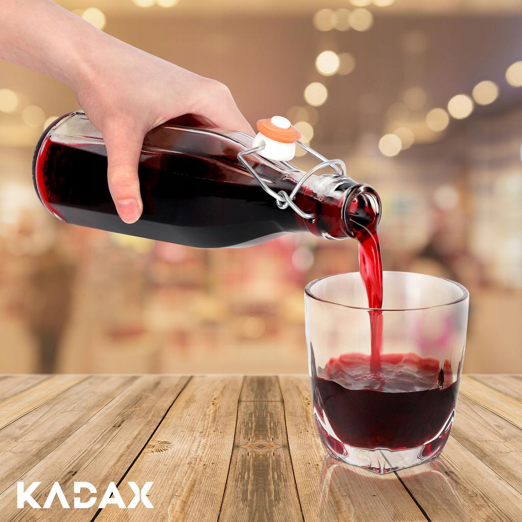 KADAX Butelka Szklana Na Nalewkę Sok Wino Korek 0,5L