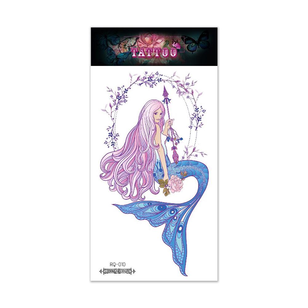 Ruikalong Waterproof Mermaid & Flower Temporary Tattoo Stickers