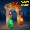 10.82FT Inflatable Christmas Toy Arch Santa Friends Xmas Yard Decoration LED Lit Christmas Supplies Home Ornament Festive Gift