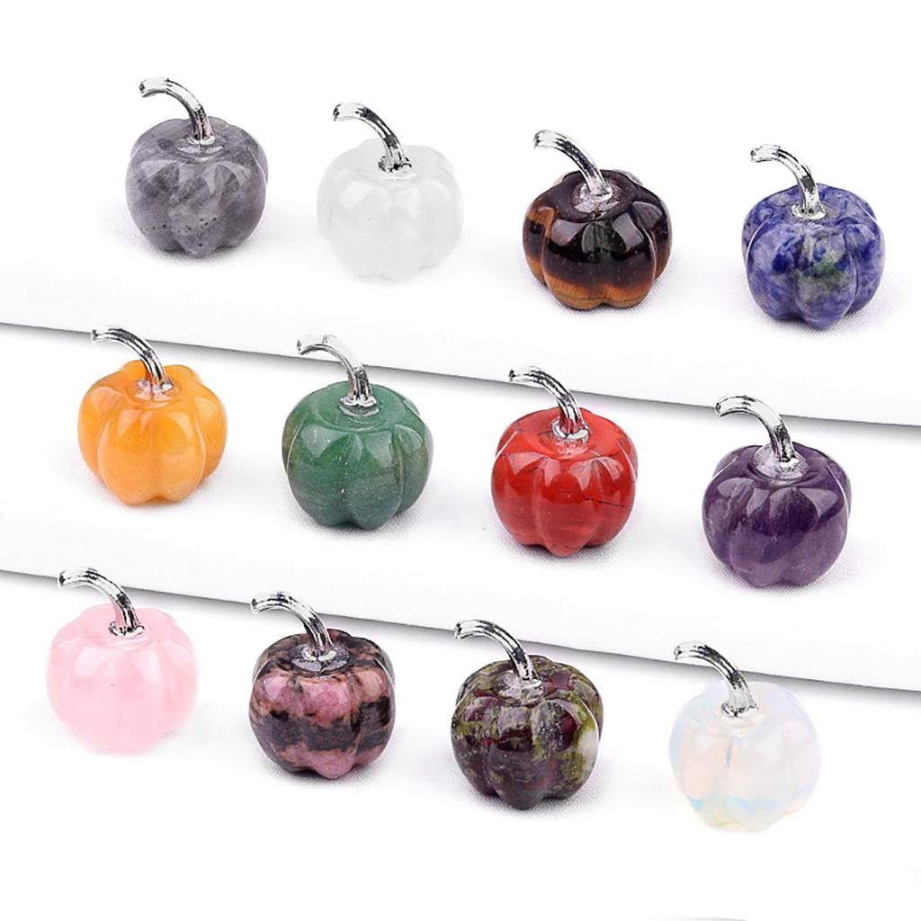 1Pcs Natural Stone Statue Pumpkins Ornament Decoration Home Decor Small Furnishings Jewellery Craft Accessories