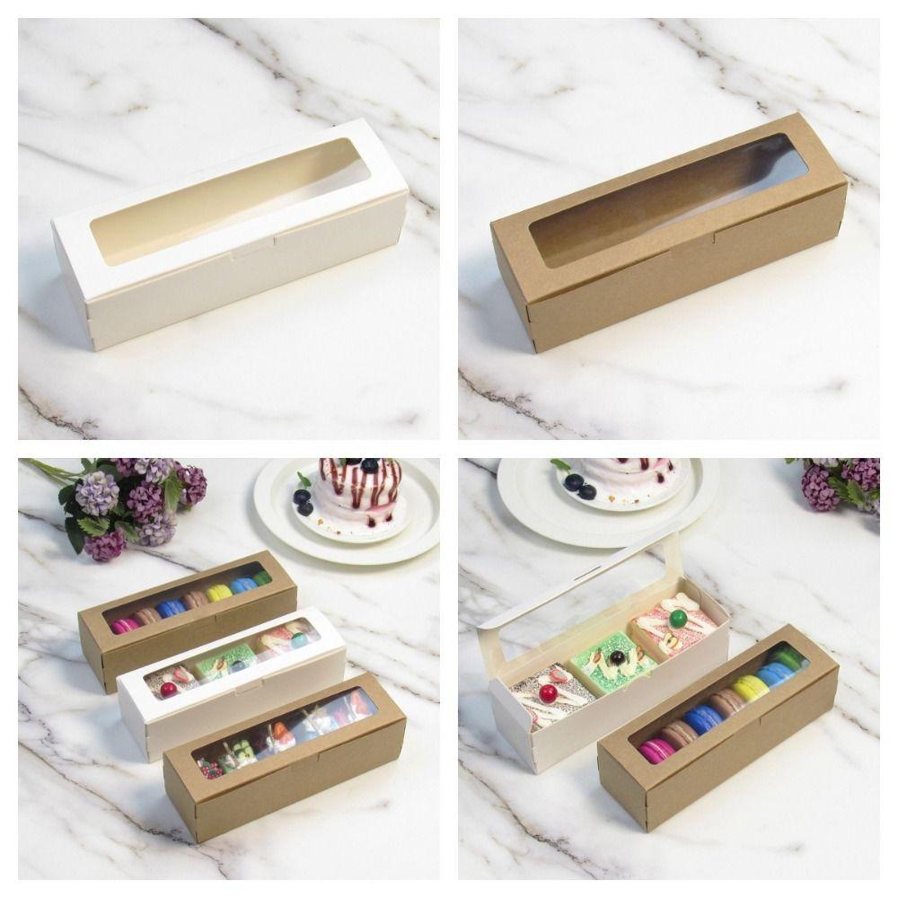 20Pcs Kraft Paper White Pastry Packaging Container 2 Colors Delivery Box Baking