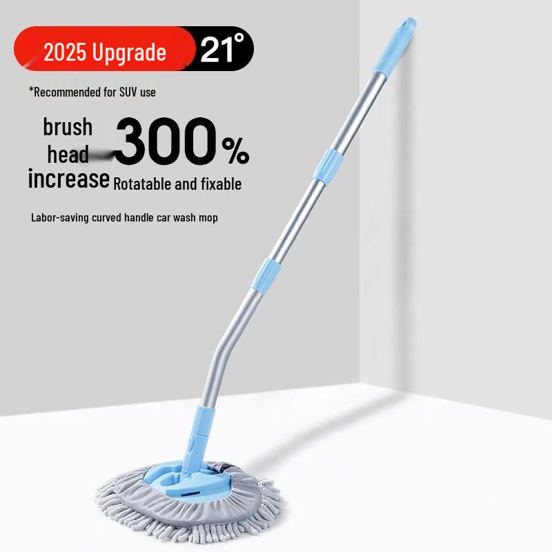 Leiben Bent Rod Car Wash Mop: Soft Bristles, Extendable, Gentle on Paint, Ideal for Cars.