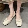 Ретро женская обувь повседневные женские кроссовки с закрытым носком туфли на плоской подошве с мягким квадратным носком с мехом модные летние новые платья сли