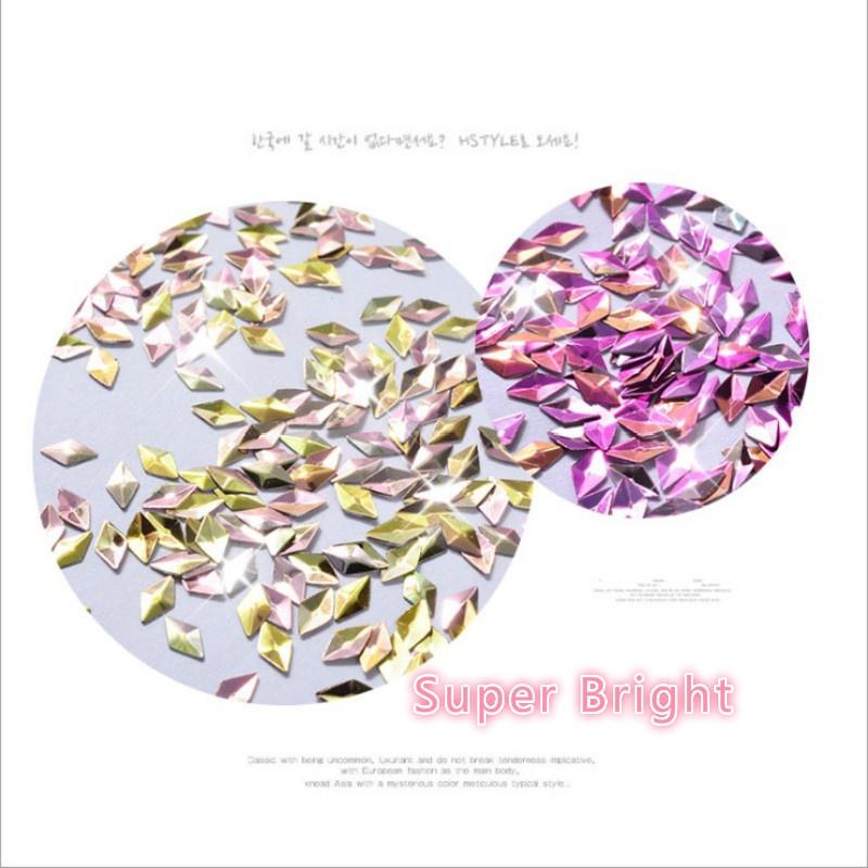 6 Коробок/набор Лазерная Смешанная Алмазная Пудра-Глиттер для Ногтей Пайетки Блестящие Разноцветные 3D DIY