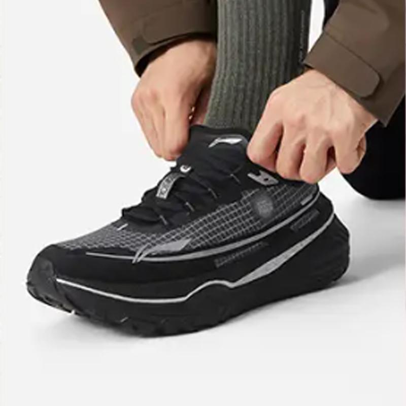Li Ning De Lu V2 Амортизирующие Скользкие Устойчивые к истиранию Упругие Низкие Кроссовки для трейлраннинга Мужские Черные ARNU009-5