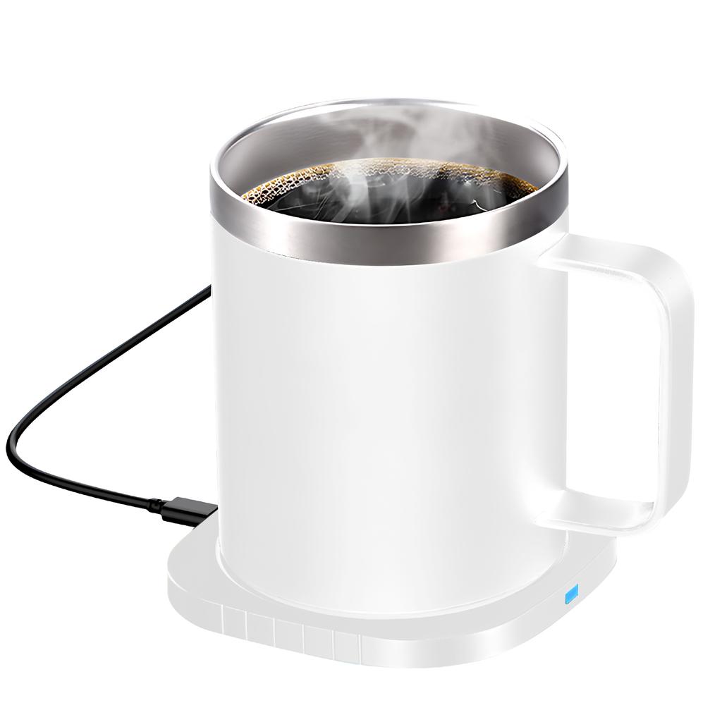 2 IN 1 Coffee Mug Warmer and Wireless Charger with Cup and Lid 55 Celsius /131 Fahrenheit  Intelligent Constant