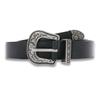 Doffsept Flower Western Cowhide Belt In Black