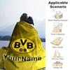 Borussia Dortmund Personalized Text Blanket Throw Customizable Blanket Comfortable Perfect for Seaside Office Chair Picnics Sofa