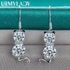 925 Sterling Silver Fox Zircon Earrings For Women Charm Jewelry