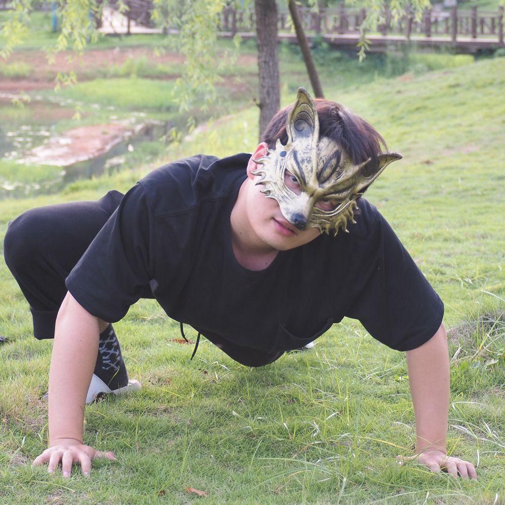 Маска на пол-лица для Хэллоуина, маска для косплея животных, креативная маскарадная маска для ночного клуба