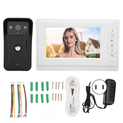 7-дюймовый видеодомофон дверной звонок ночное видение HD LCD Hands Free провода видеодомофон монитор с