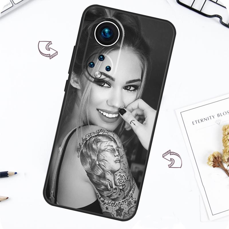 Сексуальная Девушка с Татуировкой на Рукаве Чехол Для Honor Magic 7 Pro 5 6 Lite Honor 200 Pro 50 70 90 X8b X9a X8a X8 X9 X9c X9b Обложка