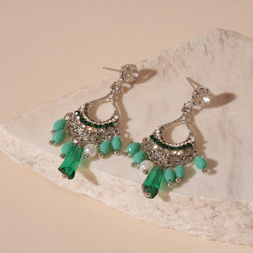 Zinc Zinc Alloy Crystal Bohemian Crystal Earrings Bohemia Style Earrings Pendant Beach