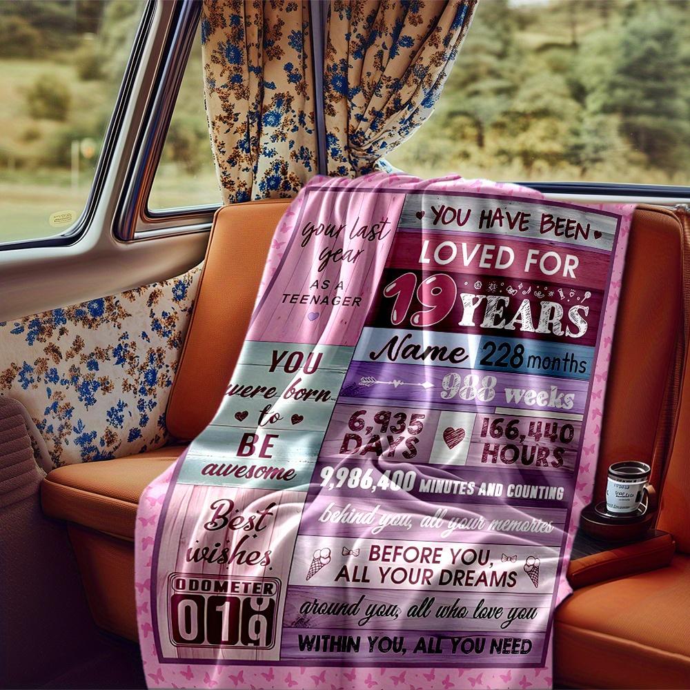 Teenager Milestone Blanket Personalized Name Soft Comfortable Stylish Blanket Car Blanket Perfect For Travel Camping Outdoor Home Suitable For All