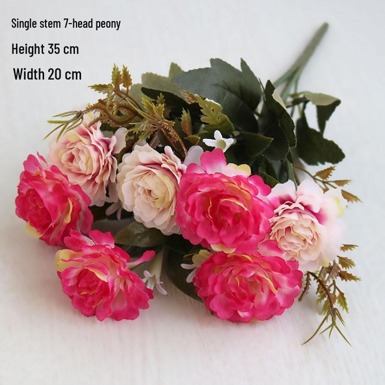 Silk Fake Flower Bouquet for Living Room or Dining Table Decor - Plastic Dried Flower Bonsai Ornaments