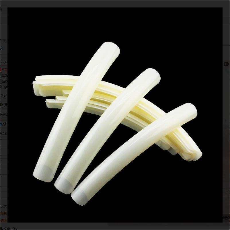 10Pcs/pack Half Well Full Cover White Natural Long Nail Tips Tool Acrylic UV Gel French False Nails
