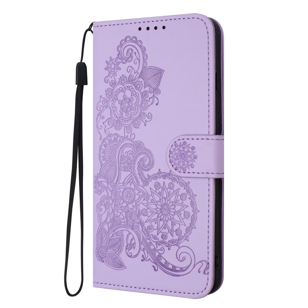 Knurling Vine Flowers PU Leather Wallet Card Bag Phone Case for Oppo A36,A53,A72,A54,F19,Reno6 Lite,Realme 9i,Realme 10,Realme C55...