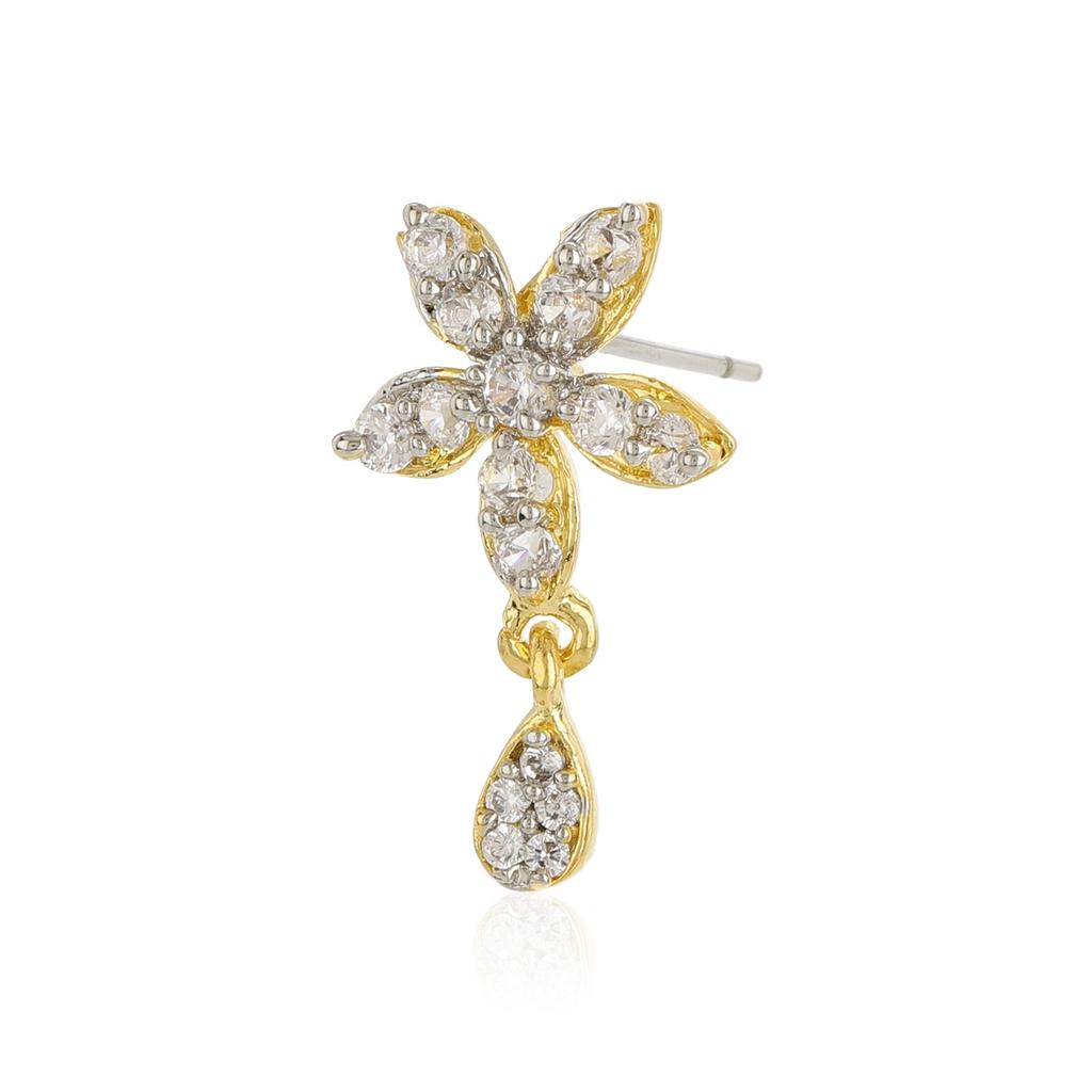 Серьги-гвоздики квадратной формы с камнем Ad Stone