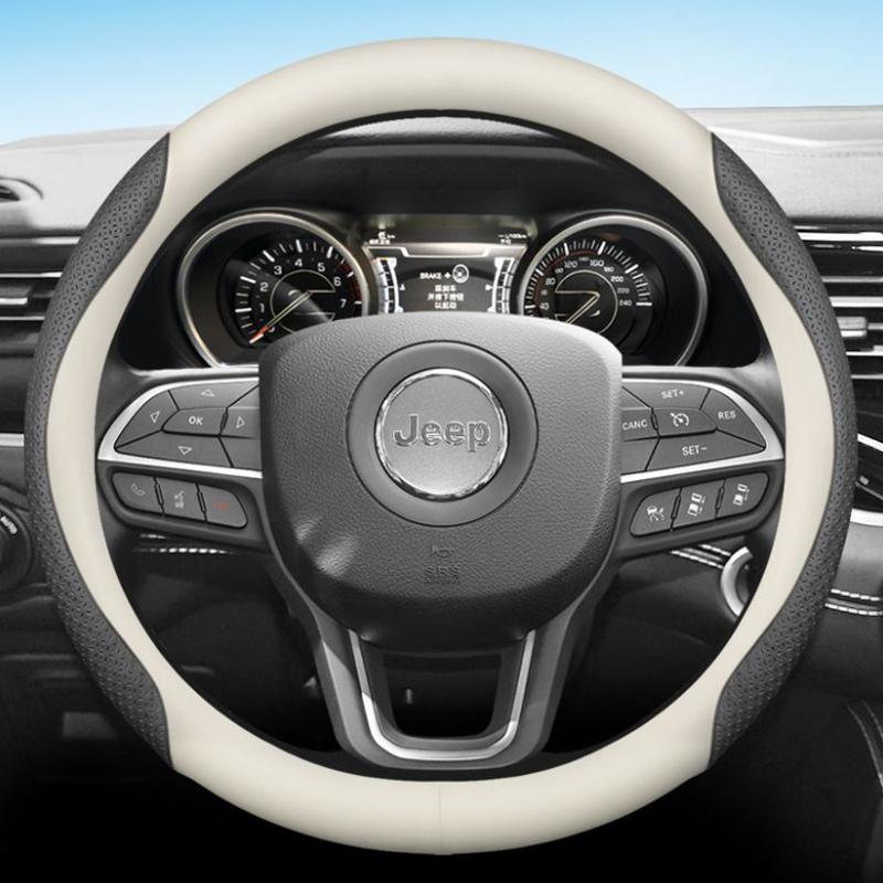 for Jeep Compass Avenger Wagoneer L Series III 4X4 Grand Wagoneer Car Steering Wheel Cover Leather Non-slip Auto Accessories rf1
