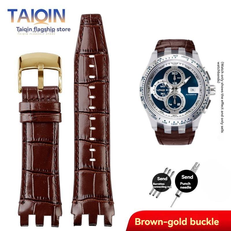 Для Swatch SVGK403 SVGK407 SVGB400 SVGB402 SVGB408 Ремешок для часов из натуральной кожи 22 мм Мужской Браслет Ремешок Аксессуары