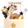 Fashion Ornaments Festival Cute Simulated Christmas Party Deer Home Desktop Sika Cake Decor Baking Supply