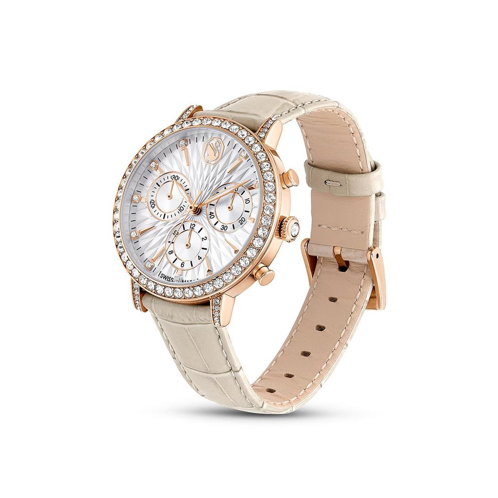 [Swarovski] Matrix Tennis Chrono Beige Rose Gold Watch 5702849