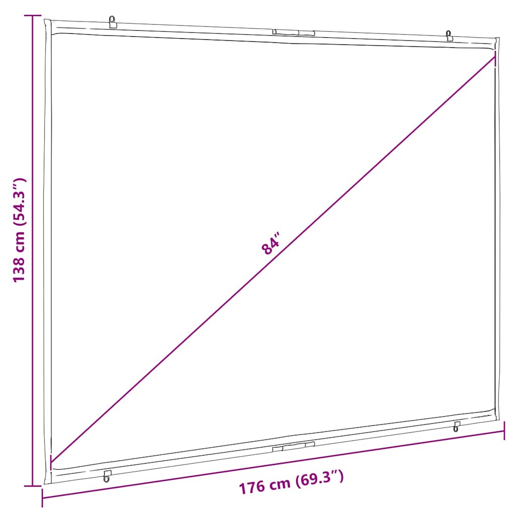 Projector Screen Wall Mounted 84 Inch 4:3