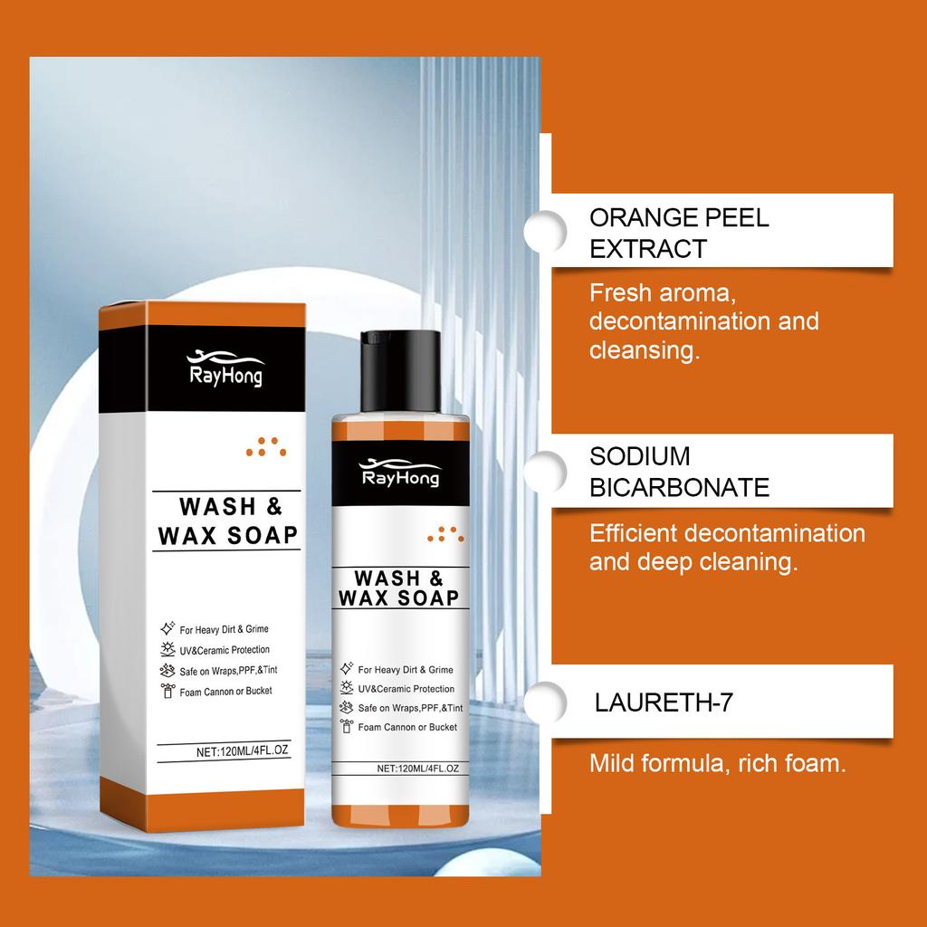 RAYHONG Auto Body Wax Cleaning Shampoo - мощный очищающий шампунь для автомобиля - многофункциональная автомобильная мыльная жидкость для детейлинга автомобиля