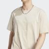 Adidas Originals T Shirts Men's Beige Crew Neck Moderate Straight Fit IJ7462