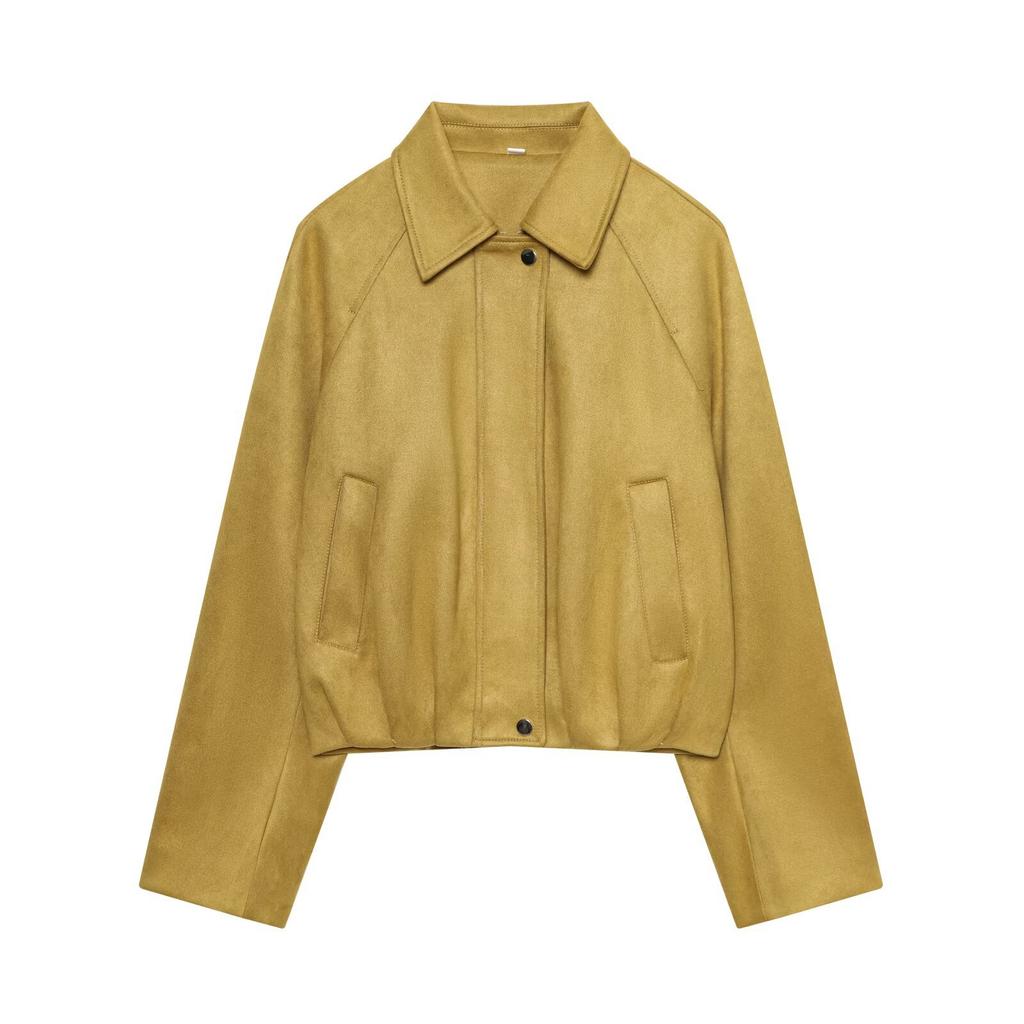 European and American style, new women's clothing, suede effect bomber jacket 6318/237