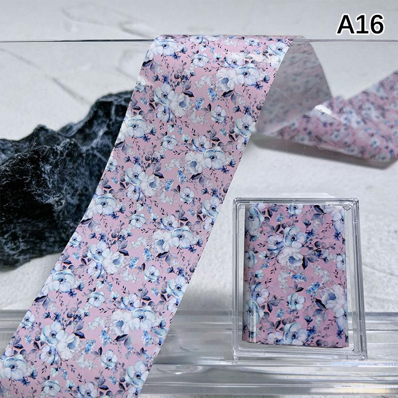 1Pcs 100cm Flower Rose Nail Transfer Foils Sticker Paper Floral Nail Wraps Tulip Nail Art Stickers Decals Nail Art Decorations