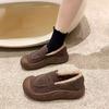 Thick-soled Fluffy Shoes for Women's Autumn and Winter 2025 New Outer Wear, Velvet Warm Cotton Shoes, One Pedal, Casual Loafers for Women