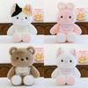 Bib Rabbit Cat Bear Plush Toy Animal Stuffed Doll Cartoon Bedroom Decoration
