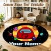Round Rug Custom NameAmong Us Pattern Non Slip Carpet Home Floor Decor