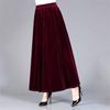 Women's Elastic Golden Velvet Skirt A-line Silhouette Skirt Plus Size Dance Skirt, High Waist and Slim Versatile Long Skirt