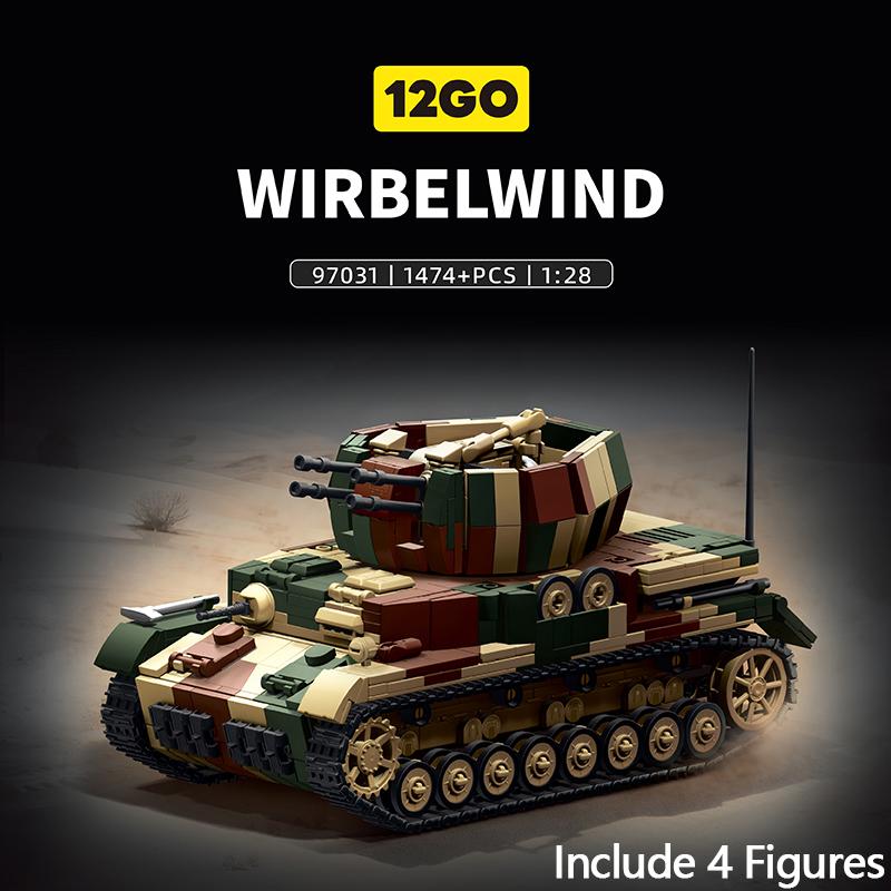 Armored Vehicle Military Army Main Wirbelwind Heavy Tank Battle Soldier Building Blocks Bricks Set For Children Boys Gifts