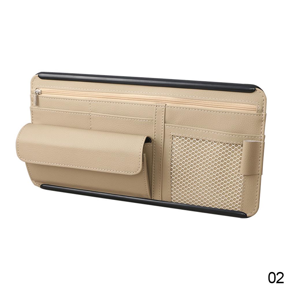 Автомобильный органайзер 5 в 1, солнцезащитный козырек для хранения, автомобильный зажим для солнцезащитного козырька, кожаный ящик для хранения ручек, карточек, билетов, зажим для солнцезащитных очков, сумка, автомобильные аксессуары