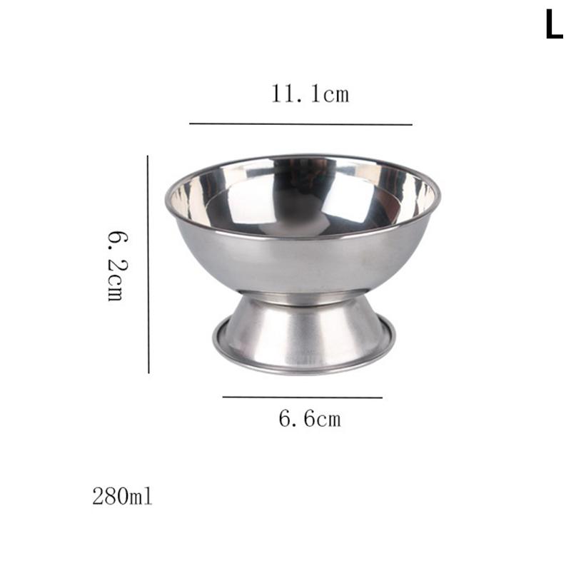 S/M/L New Stainless Steel Ice Cream Cups Salad Bowl Dessert Fruit Plate Tableware Bar Party Metal Wine Glasses Kitchen Tools