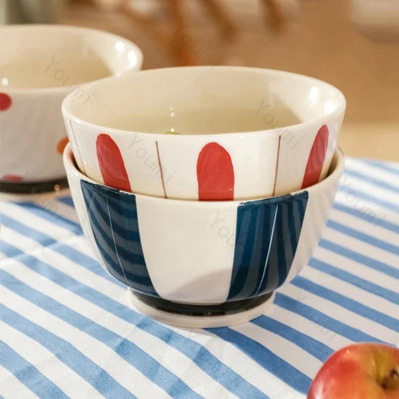 Керамическая миска в японском стиле, креативные изысканные миски для риса, вкусные блюда для дома, миска для супа, изысканная столовая посуда