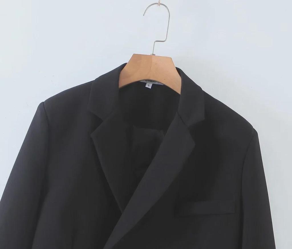 Модный женский пиджак с короткими рукавами на весну и осень + юбка с карманами и высокой талией