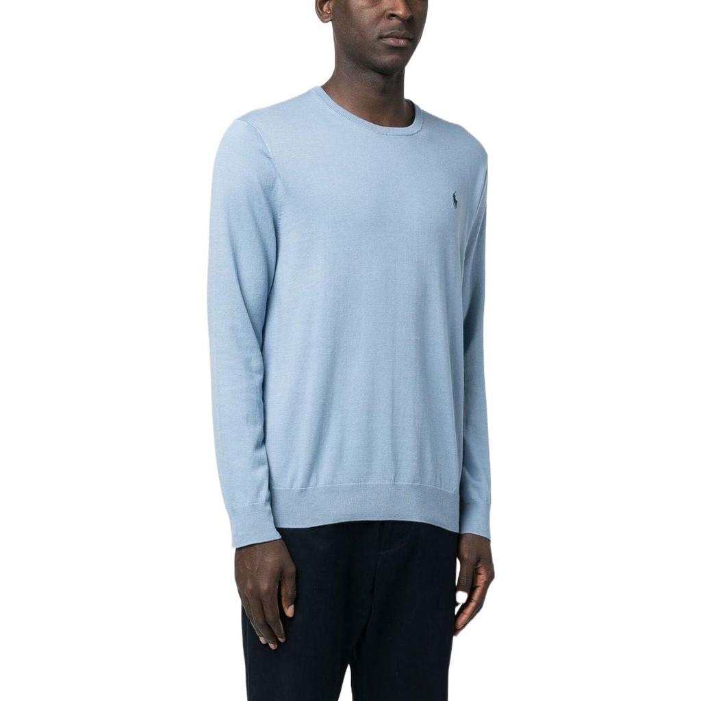 Polo Ralph Lauren Logo Вышитый однотонный повседневный свитшот Мужской свитшот Синий 710890558-004