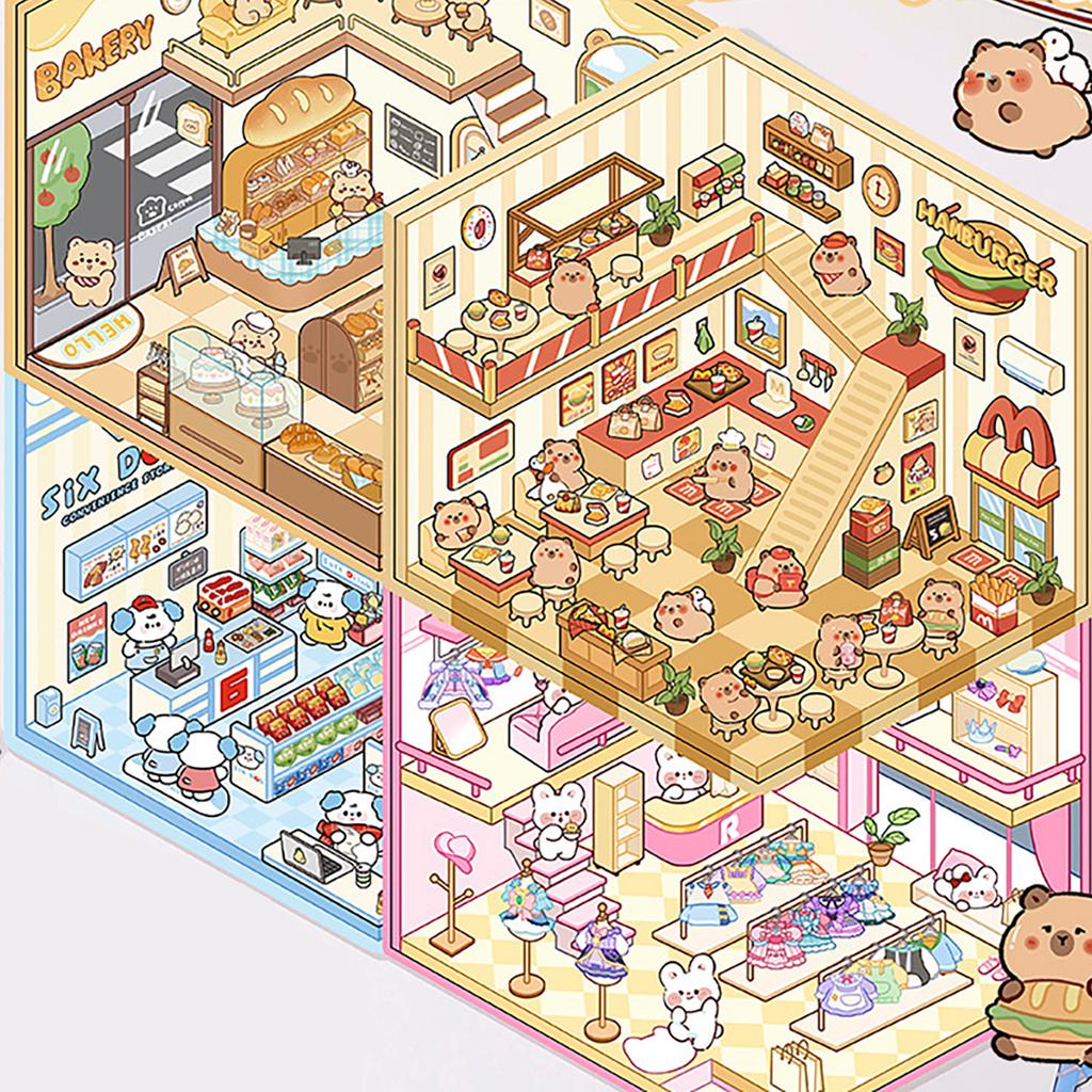 3D наклейка с изображением дома, миниатюрная наклейка с имитацией сцены из домика для скрапбукинга, журнала, блокнота, фотоальбома, чехла для телефона